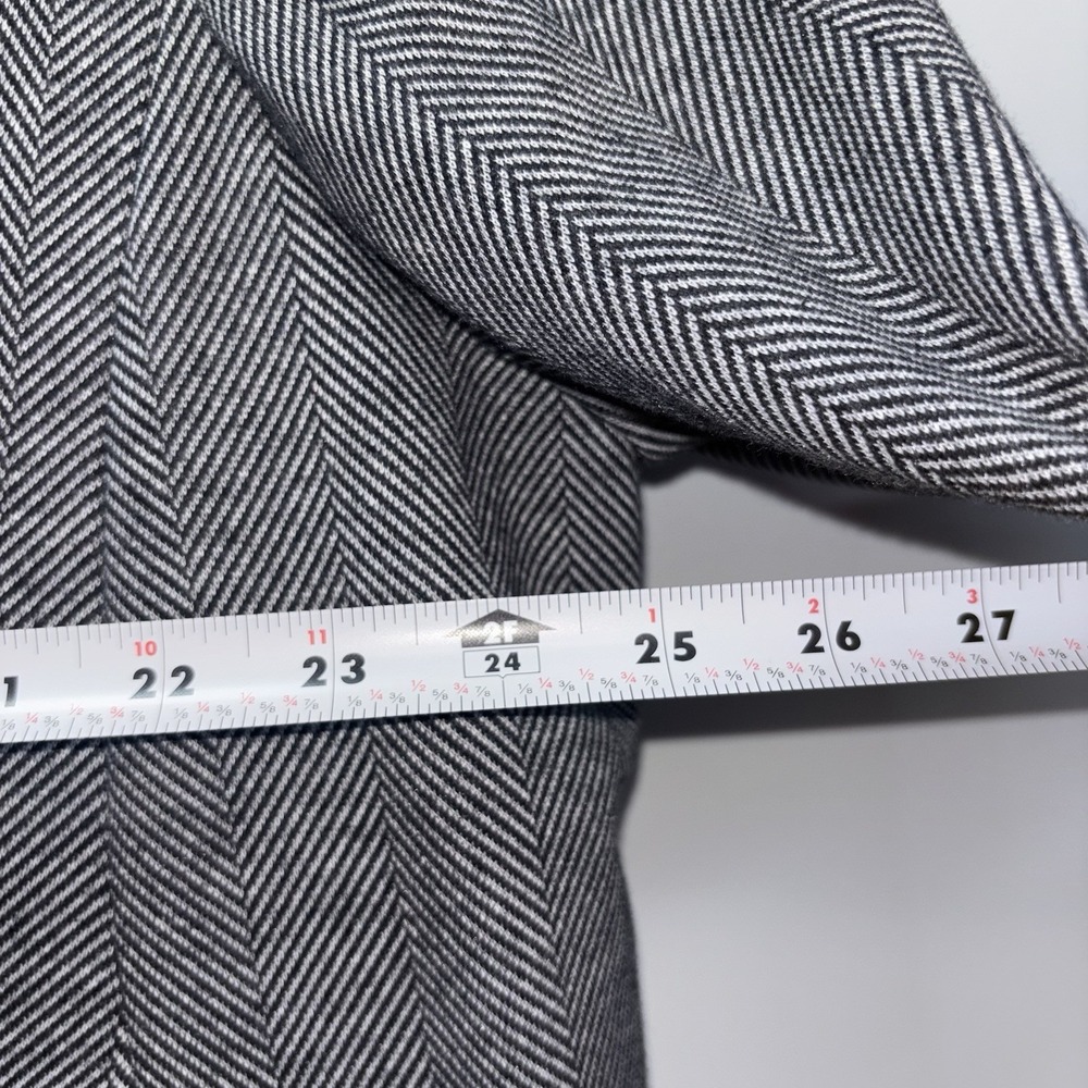 Talbots Aberdeen Women's Gray Black Herringbone One Button Blazer 18W Plus - Picture 3 of 7